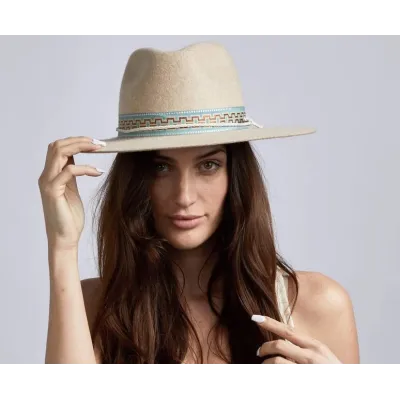 Chapeau Fedora Maldives Moon Feutre Beige - Head'n Home