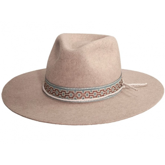 Chapeau Fedora Maldives Moon Feutre Beige - Head'n Home Chapeau Fedora Maldives Moon Feutre Beige - Head'n Home
