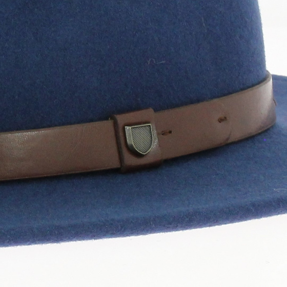 Chapeau Fedora Messer Feutre Laine Bleu Roi - Brixton