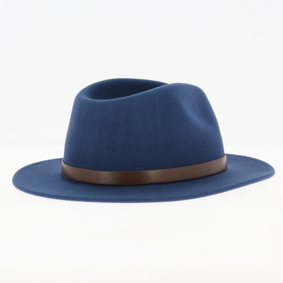 Fedora Messer Hat King Blue Wool Felt - Brixton