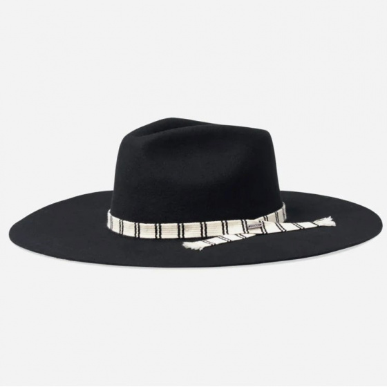 Fedora Leigh Black Wool Felt Hat - Brixton