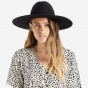 Fedora Leigh Black Wool Felt Hat - Brixton
