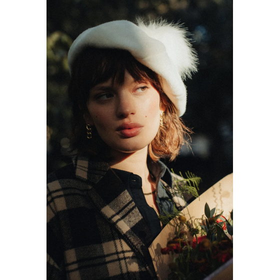 Natalie Women's Beret with White Pompon - Brixton
