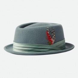 copy of Hat Porkpie Stout Wool Felt Hat blue - Brixton