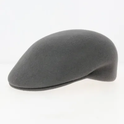 Delys Cambered Cap Grey Wool Felt - Traclet