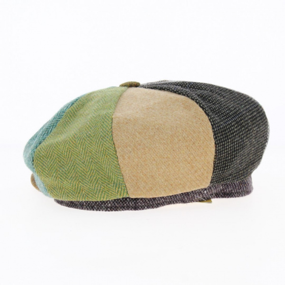 Patchwork Irish cap with brim - Hanna hats