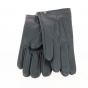 Gant Homme Cuir Doublés Soie Marine - Isotoner