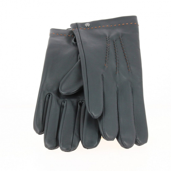 Gant Homme Cuir Doublés Soie Marine - Isotoner Gant Homme Cuir Doublés Soie Marine - Isotoner