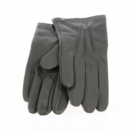 leather glove man double silk isotoner