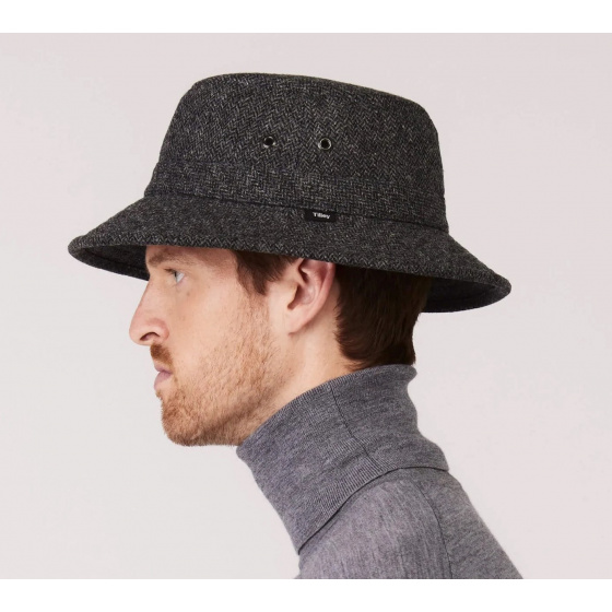 Ear-Flap Bucket Hat Le Warmth Gray Herringbone - Tilley