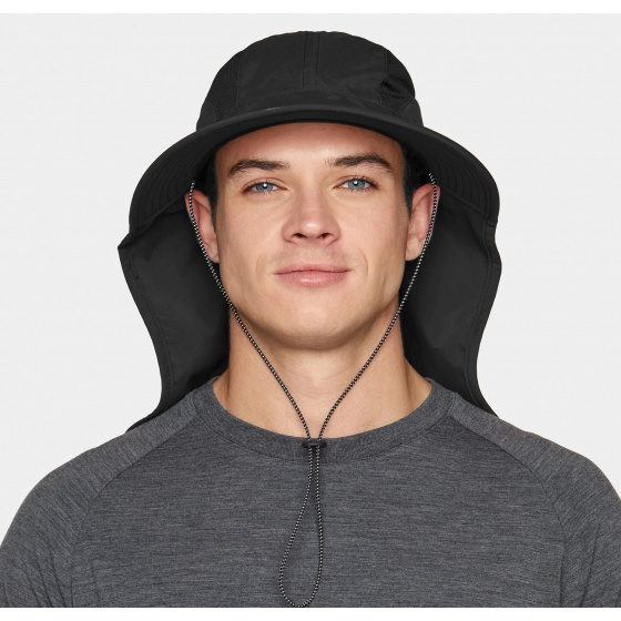 Casquette Tissu Recyclé Cache-Nuque Noir UPF50+ - Tilley Casquette Tissu Recyclé Cache-Nuque Noir UPF50+ - Tilley