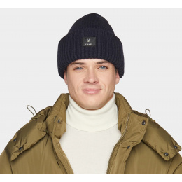 Navy Merino Wool Alpine Beanie - Tilley