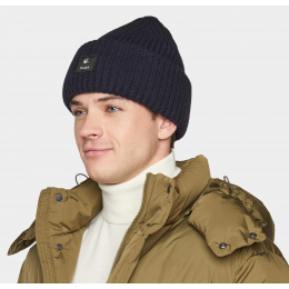 Navy Merino Wool Alpine Beanie - Tilley