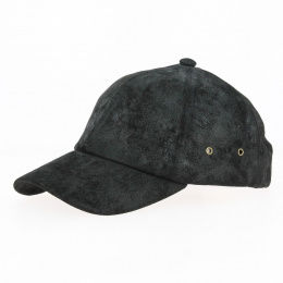 Prato Leather Baseball Cap Black - Traclet