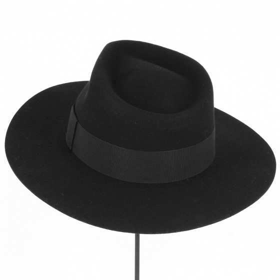 Chapeau Fedora Grand Bord "The Mirage" Noir - Traclet Chapeau Fedora Grand Bord "The Mirage" Noir - Traclet