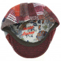 Daffy Wool Patchwork Bordeaux Flat Cap - Traclet