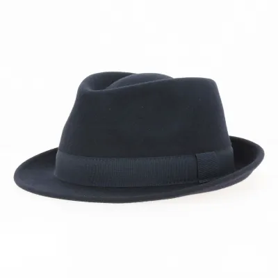 Traclet Navy Wool Felt Trilby Hat Romans Reference: 8649 | Traclet Hat Shop