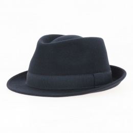 Romans Wool Felt Trilby Hat Navy - Traclet