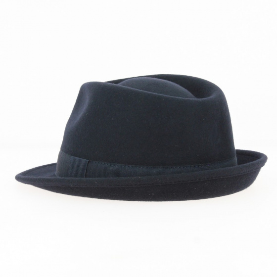 Chapeau Trilby Romans Feutre Laine Marine - Traclet