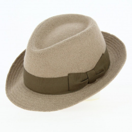 Trilby / Porkpie Taupe Wool Hat - Traclet