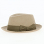 Trilby / Porkpie hat Taupe wool - Traclet