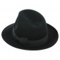 Fedora "Open Crow" Black Wool Felt Hat - Traclet