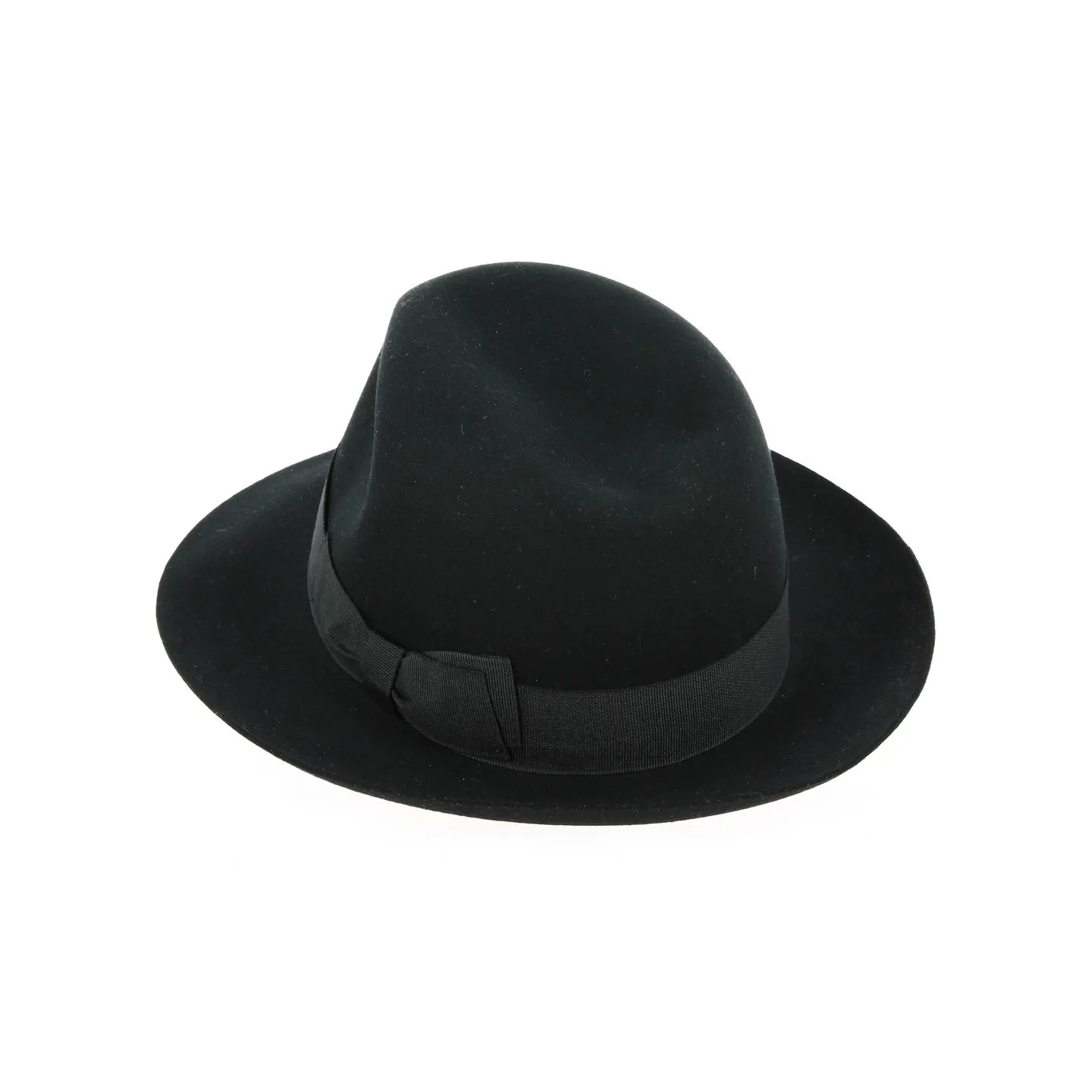 Chapeau Fedora "Open Crow" Feutre Laine Noir - Traclet