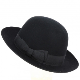 Chapeau Fedora "Open Crow" Feutre Laine Noir - Traclet