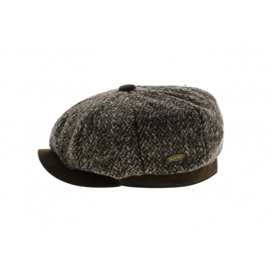 Navy Wool 8-Panel Cap - Traclet