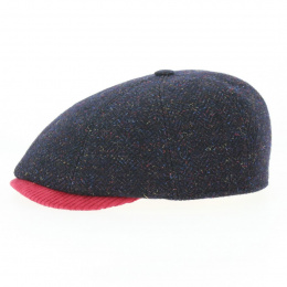8 rib Navy Wool cap - Traclet