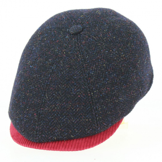 8 rib Navy Wool cap - Traclet
