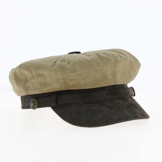 Marlon Cotton Taupe Newsboy Cap - Aussie Apparel
