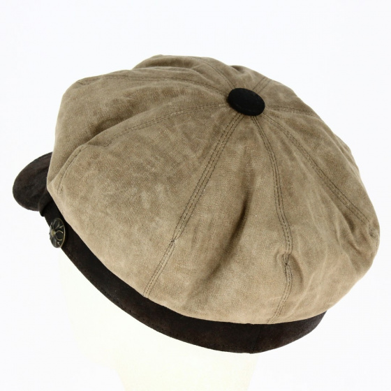 Marlon Cotton Taupe Newsboy Cap - Aussie Apparel