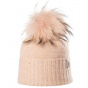 Betty Wool Pale Pink Fur Pompon Beanie - Kristo
