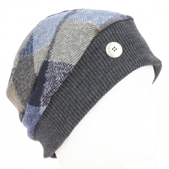Grey wool cap with button - Traclet