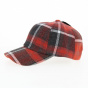 Baseball Strapback cap Wool plaid red - Traclet