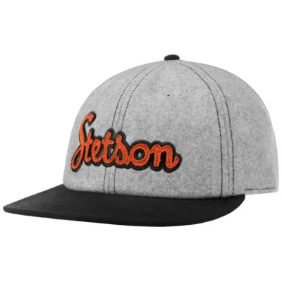 Retro Script Grey Snapback Cap - Stetson