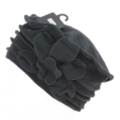 Toque Vailly Polaire Fleur noir - Traclet