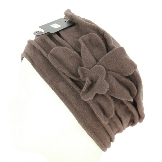 Toque Vailly Polaire Fleur marron - Traclet Toque Vailly Polaire Fleur marron - Traclet
