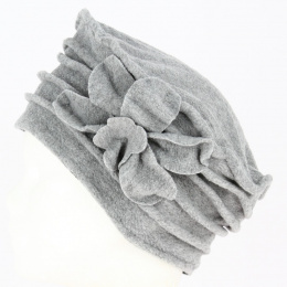 Toque Vailly Polaire Fleur gris clair - Traclet