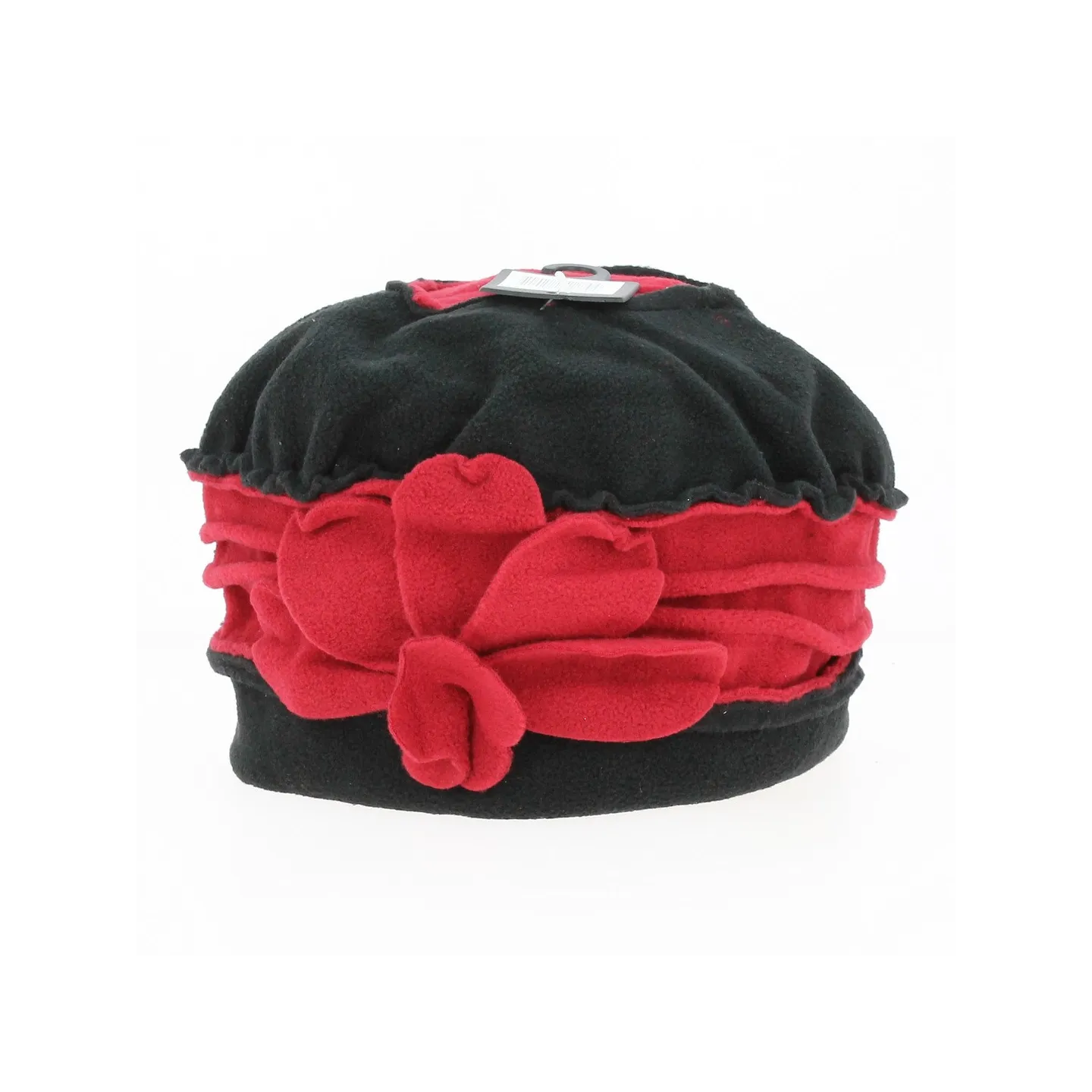 Toque Femme Polaire Annecy noir et rouge - Traclet