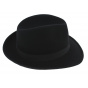 Black Wool Felt Fedora Hat Pistoia - Traclet