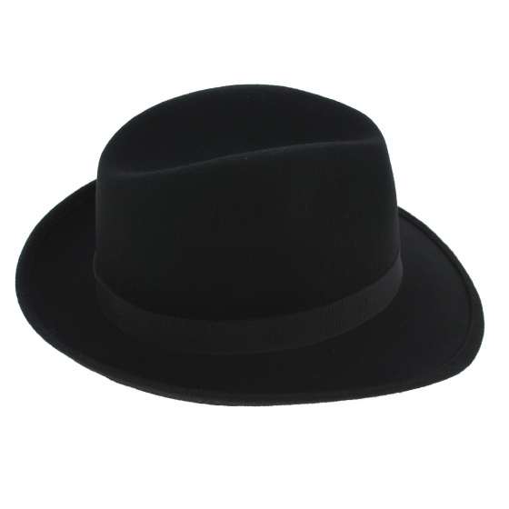 Chapeau Fedora Pistoia Feutre Laine Noir - Traclet