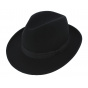 Black Wool Felt Fedora Hat Pistoia - Traclet