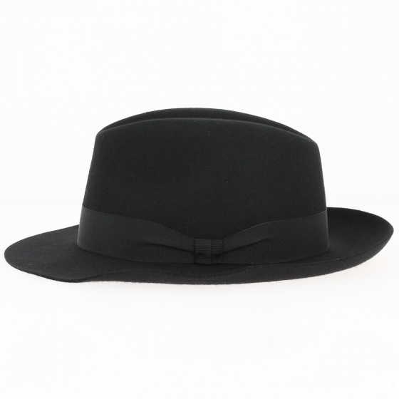 Fedora Pistoia Black Wool Felt Hat - Traclet