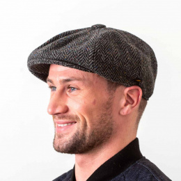 Gatsby Barco Grey Wool Chevron Cap - Hatman
