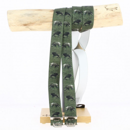 Boar Pattern Hunter Suspenders - Traclet