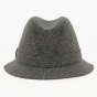 Gray Herringbone Tweed Fabric Hat - Traclet