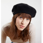 Women's black Basque beret