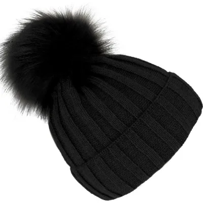 Bonnet à Pompon Perla Noir -Traclet